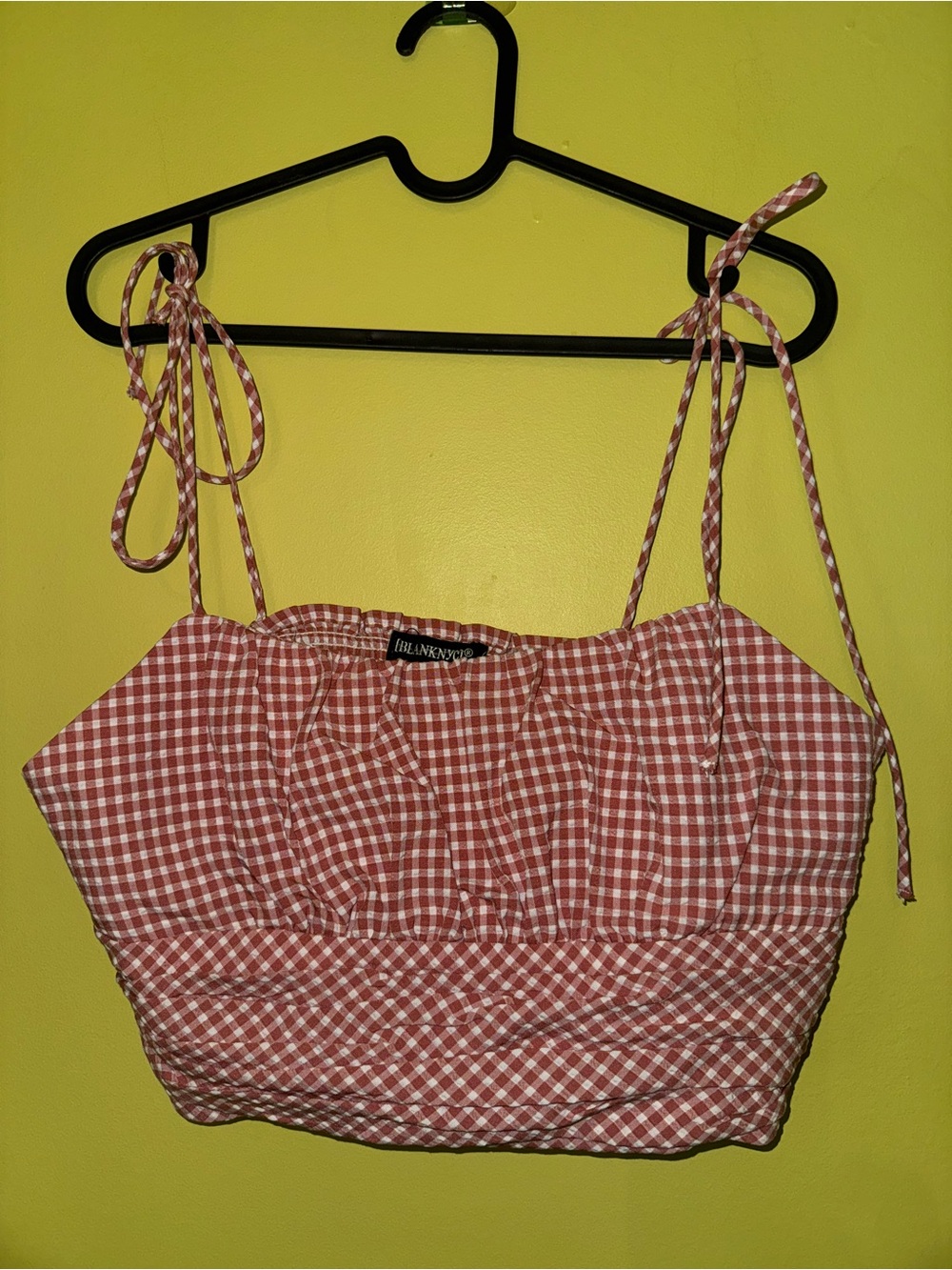 Gingham Tie-Strap Crop Top